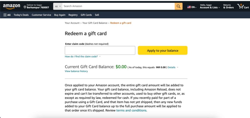 How to Redeem Amazon Gift Cards