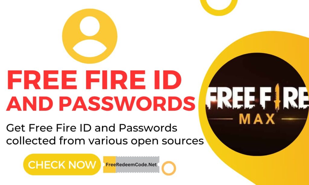 free fire id and password