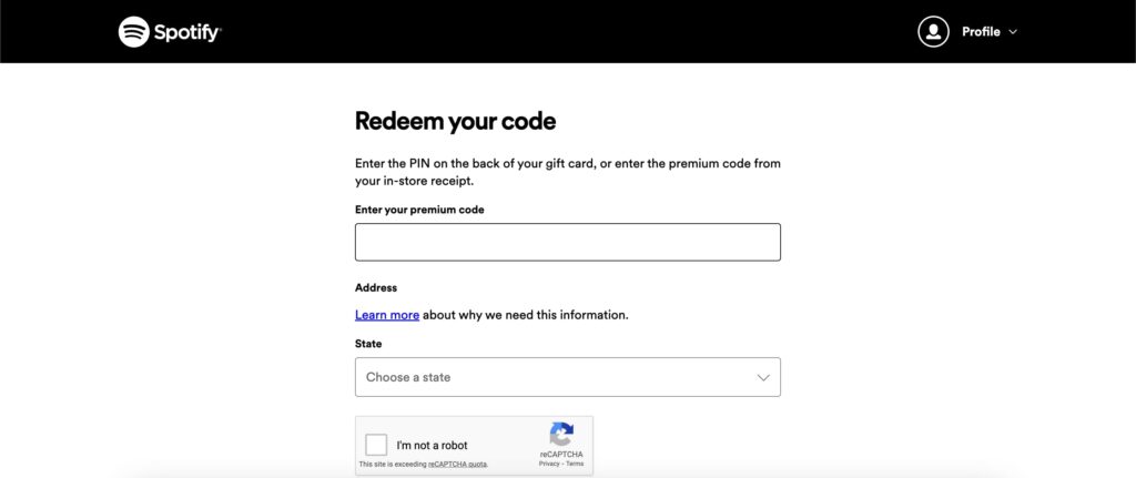 how to redeem spotify gift cards