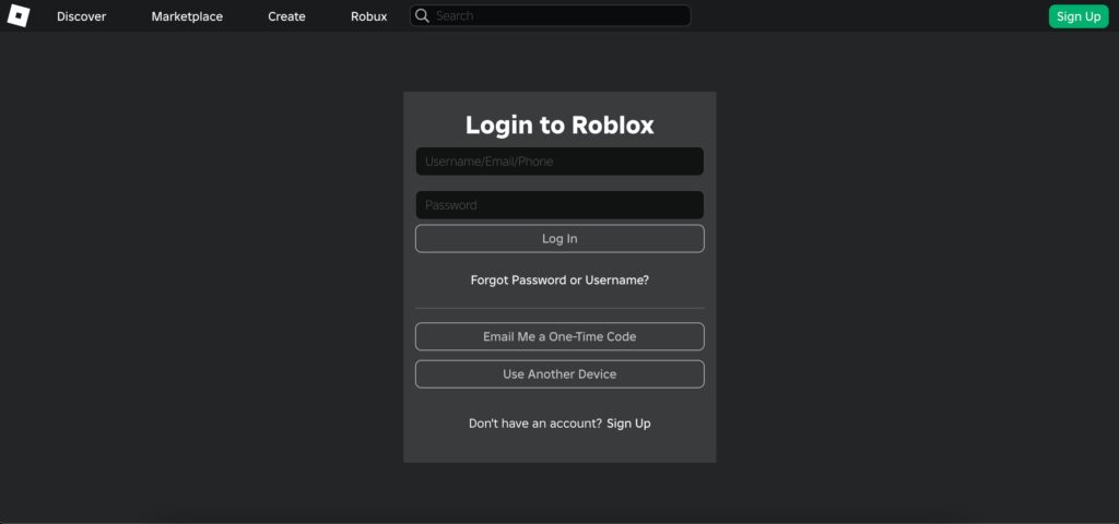 roblox login