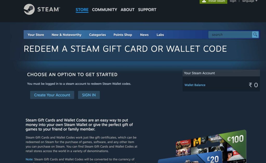 How to Redeem Steam Gift Cards